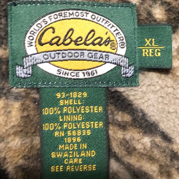 Sale Cabelas Outdoor Gear Camo Vest, Zippers, Size XL/Rev Gently Used - Picture 7 of 8